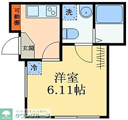 Castanea 1階1Kの間取り