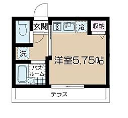 ＮＳＧＡＴＥ草加ｃｉｔｙ 2階ワンルームの間取り