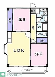 ロンググレース 1階2LDKの間取り