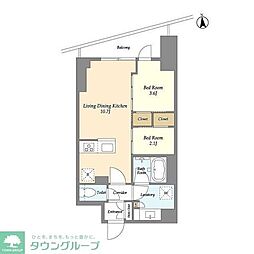 コンフォリア竹ノ塚イースト 2LDKの間取図画像