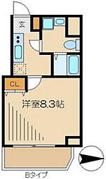 レオーネ綾瀬 6階1Kの間取り