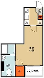 スパシエベレーザ綾瀬 8階1Kの間取り