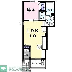 スカイテラス 1階1LDKの間取り