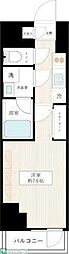 フュージョナル千住緑町 11階1Kの間取り