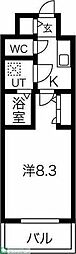 名古屋市営名城線 東別院駅 徒歩6分の賃貸マンション 13階1Kの間取り