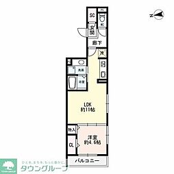 D-room名駅F 1LDKの間取図画像