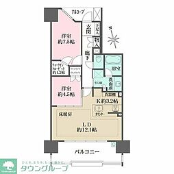 ザ・パークハウス上前津 2LDKの間取図画像
