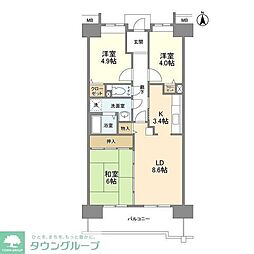 アーバンドエル八事石坂 3LDKの間取図画像