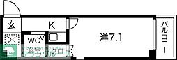キャピタル上前津 1Kの間取図画像