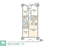 パークホームズLaLa名古屋みなとアクルスシーズンズ 3LDKの間取図画像