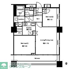 パークアクシス名駅南 2LDKの間取図画像