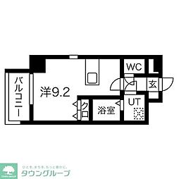 名古屋市営名城線 東別院駅 徒歩7分の賃貸マンション 6階ワンルームの間取り