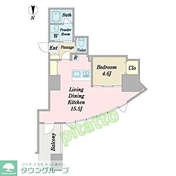 WESTIN上前津 1LDKの間取図画像