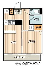 A&SKatoK-1B棟 1LDKの間取図画像