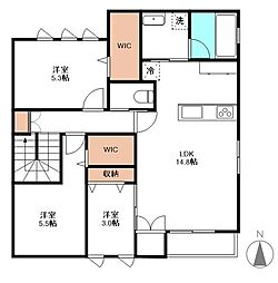 ラルカーサ レアリゼ 3LDKの間取図画像