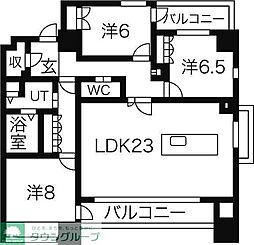 名古屋臨海高速あおなみ線 ささしまライブ駅 徒歩12分の賃貸マンション 10階3LDKの間取り