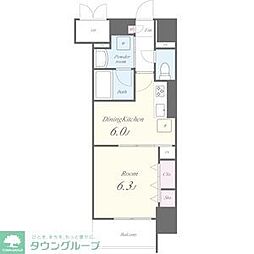 エスカルコート 1DKの間取図画像