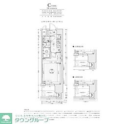 エステムコート名古屋鶴舞シエル 1Kの間取図画像