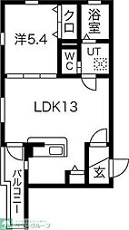 NAGOYATHETERRACE 1LDKの間取図画像