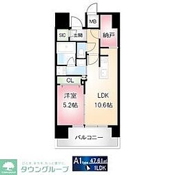 EARTHGRANDE泉 1SLDKの間取図画像