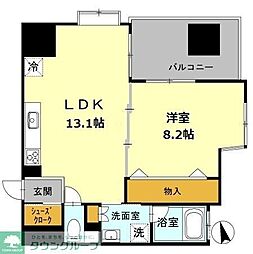 カスタリア伏見 1LDKの間取図画像