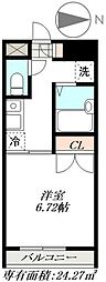 ヒルズ.1 1Kの間取図画像