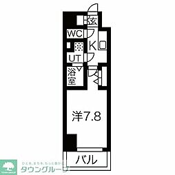 エスリード金山リュクス 1Kの間取図画像