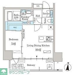 名鉄名古屋本線 山王駅 徒歩5分の賃貸マンション 11階1LDKの間取り