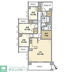 プラウド昭和楽園町テラス 3LDKの間取図画像