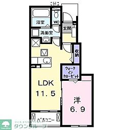 ヒカルサ名古屋港区大西I 1LDKの間取図画像