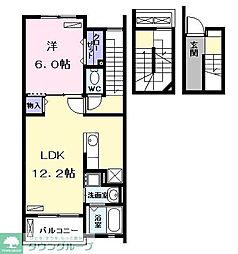 ブランシュシュ 1LDKの間取図画像
