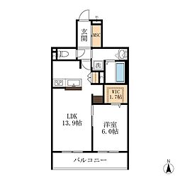 メゾン天白公園東E 4階1LDKの間取り