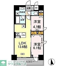 Cedar Noritake 2LDKの間取図画像