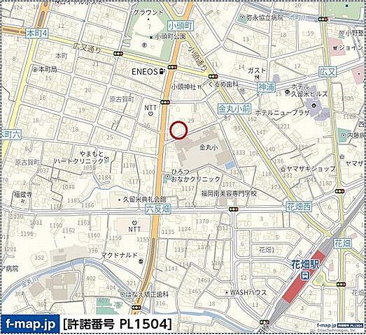 地図 グランドオーク六ツ門QUALO 6階/-