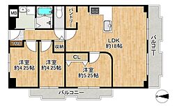 エーデルハイム関目 3LDKの間取図画像