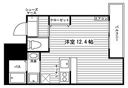 アナンジュパス ワンルームの間取図画像