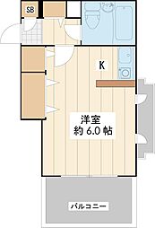 ローズガーデン47番館 ワンルームの間取図画像