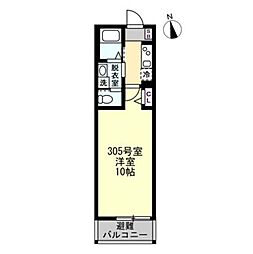 Felice江の島 3階1Kの間取り