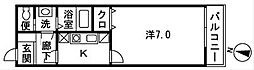 エムカルチェ 1Kの間取図画像