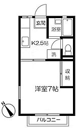ルーメン 1Kの間取図画像