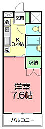 サンアイランド 1Kの間取図画像