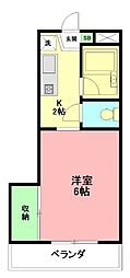 メゾネ湘南 ワンルームの間取図画像