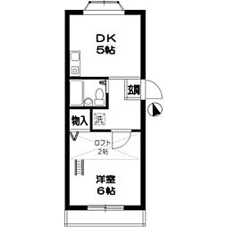 APA花の木 1DKの間取図画像