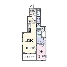 藤沢市石川1丁目アパート 1LDKの間取図画像