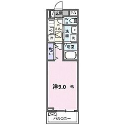 サンプレイス ザ・サード 1Kの間取図画像