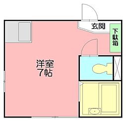湘南サーファーズ ワンルームの間取図画像