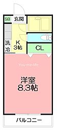 ホロン湘南弐番館 ワンルームの間取図画像