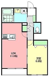 TOMOA鵠沼海岸 1LDKの間取図画像