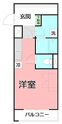 エクレール・アクシス 1Kの間取図画像