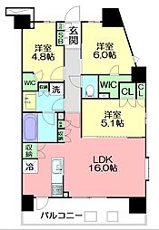 グランカーサ藤沢 3LDKの間取図画像